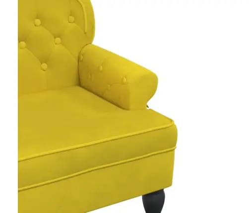 Sols Ar Atzveltni, Dzeltens, 119,5X64,5X75 Cm, Samts Vidaxl