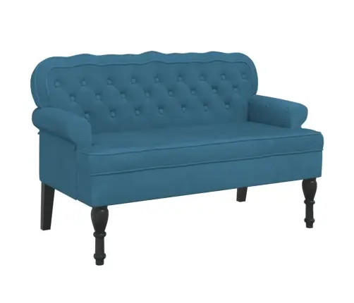 Sols Ar Atzveltni, Zils, 119,5X64,5X75 Cm, Samts Vidaxl