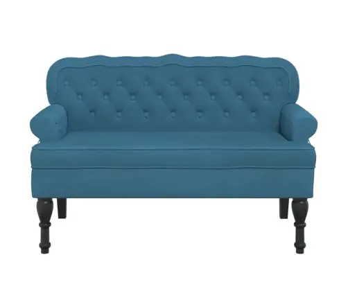 Sols Ar Atzveltni, Zils, 119,5X64,5X75 Cm, Samts Vidaxl