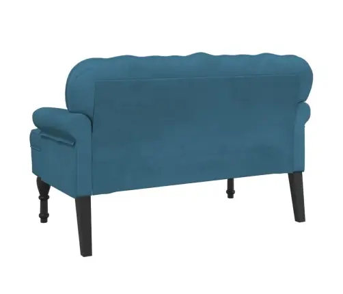 Sols Ar Atzveltni, Zils, 119,5X64,5X75 Cm, Samts Vidaxl