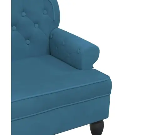 Sols Ar Atzveltni, Zils, 119,5X64,5X75 Cm, Samts Vidaxl