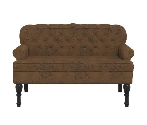 Sols Ar Atzveltni, Brūns, 119,5X64,5X75 Cm, Mākslīgā Zamšāda Vidaxl