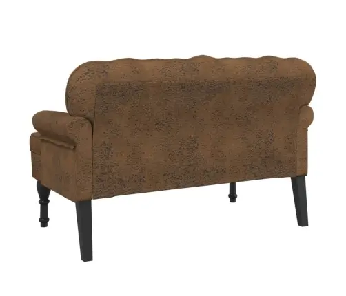 Sols Ar Atzveltni, Brūns, 119,5X64,5X75 Cm, Mākslīgā Zamšāda Vidaxl