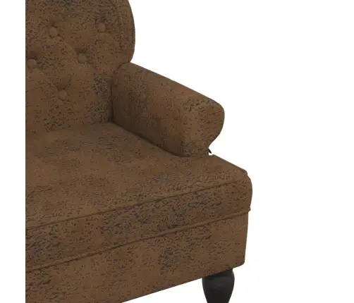 Sols Ar Atzveltni, Brūns, 119,5X64,5X75 Cm, Mākslīgā Zamšāda Vidaxl