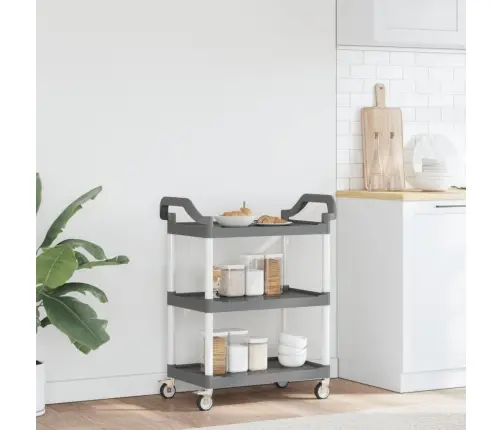 3-Līmeņu Ratiņi, Pelēki, 81X41X92 Cm, Alumīnijs Vidaxl