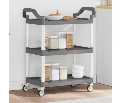 3-Līmeņu Ratiņi, Pelēki, 81X41X92 Cm, Alumīnijs Vidaxl