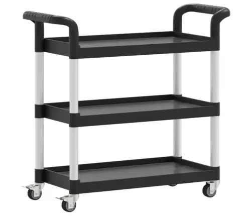 3-Līmeņu Ratiņi, Melni, 77X34X72 Cm, Alumīnijs Vidaxl