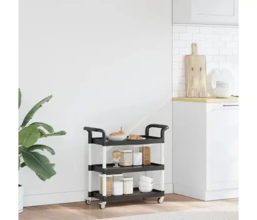 3-Līmeņu Ratiņi, Melni, 77X34X72 Cm, Alumīnijs Vidaxl