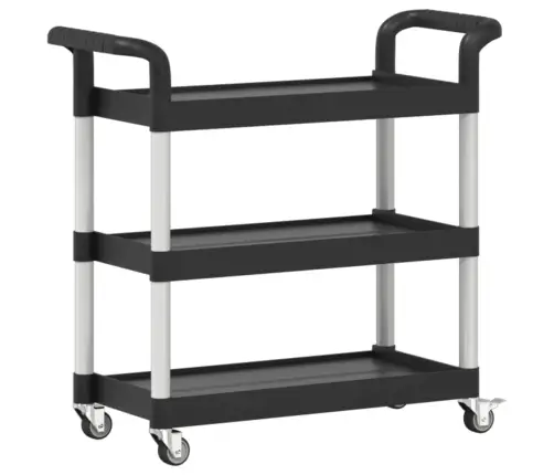 3-Līmeņu Ratiņi, Melni, 77X34X72 Cm, Alumīnijs Vidaxl