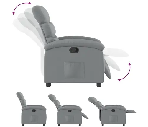 Atpūtas Krēsls, Atgāžams, Gaiši Pelēks Audums Vidaxl