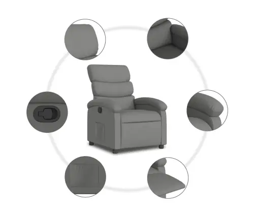 Atlošiamas Krėslas, Tamsiai Pilkos Spalvos, Audinys