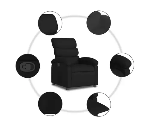 Atpūtas Krēsls, Atgāžams, Melns Audums Vidaxl