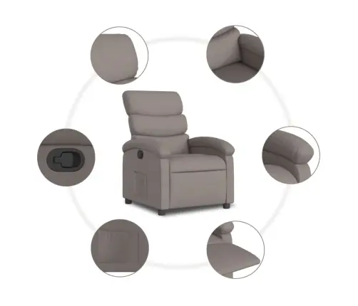 Atlošiamas Krėslas, Taupe Spalvos, Audinys