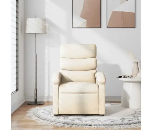 Atpūtas Krēsls, Atgāžams, Krēmkrāsas Audums Vidaxl