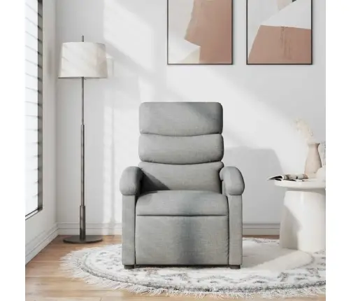 Masāžas Krēsls, Atgāžams, Gaiši Pelēks Audums Vidaxl