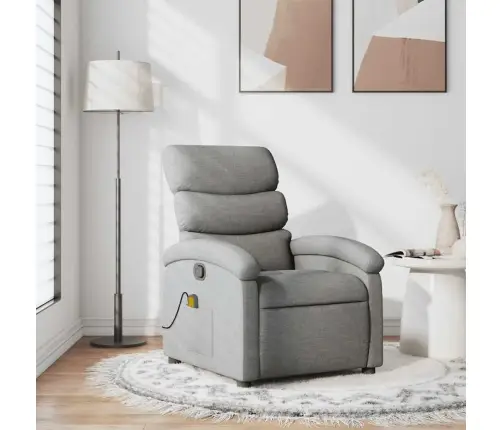 Masāžas Krēsls, Atgāžams, Gaiši Pelēks Audums Vidaxl
