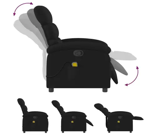 Masāžas Krēsls, Atgāžams, Melns Audums Vidaxl