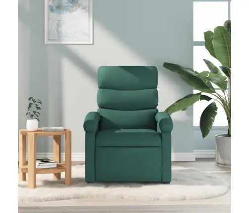 Masāžas Krēsls, Atgāžams, Tumši Zaļš Audums Vidaxl