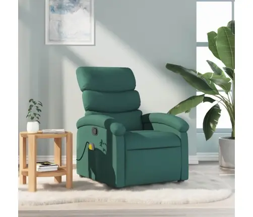 Masāžas Krēsls, Atgāžams, Tumši Zaļš Audums Vidaxl