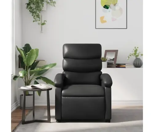 Atpūtas Krēsls, Atgāžams, Melna Mākslīgā Āda Vidaxl