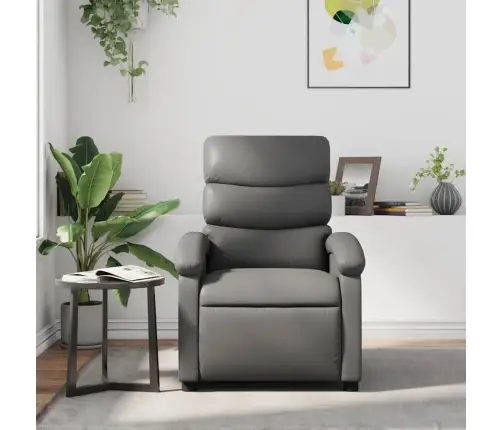 Atpūtas Krēsls, Atgāžams, Pelēka Mākslīgā Āda Vidaxl