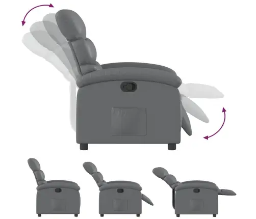 Atpūtas Krēsls, Atgāžams, Pelēka Mākslīgā Āda Vidaxl