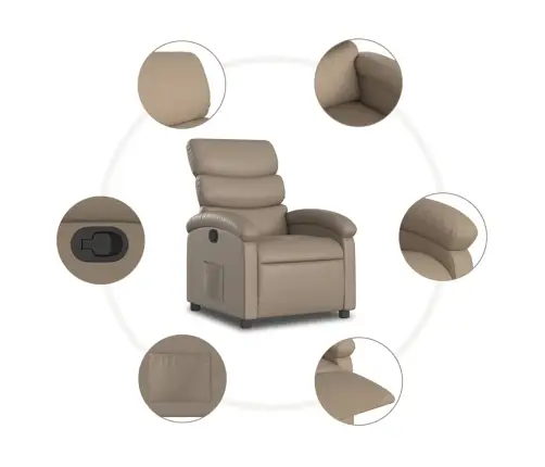 Atpūtas Krēsls, Atgāžams, Kapučīno Krāsas Mākslīgā Āda Vidaxl