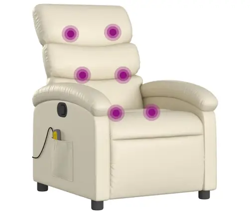 Masāžas Krēsls, Atgāžams, Krēmkrāsas Mākslīgā Āda Vidaxl