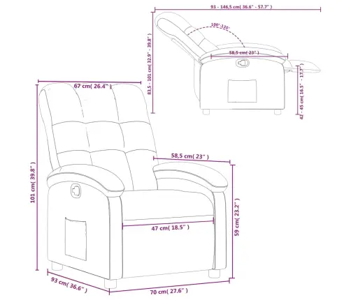 Atpūtas Krēsls, Atgāžams, Gaiši Pelēks Audums Vidaxl