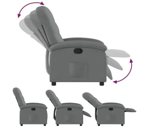 Atpūtas Krēsls, Atgāžams, Tumši Pelēks Audums Vidaxl