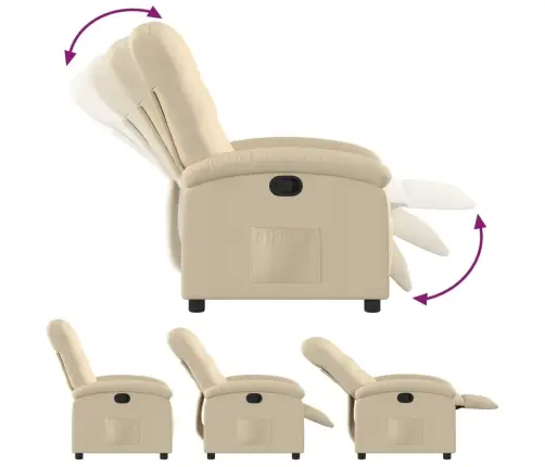 Atpūtas Krēsls, Atgāžams, Krēmkrāsas Audums Vidaxl