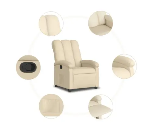 Atpūtas Krēsls, Atgāžams, Krēmkrāsas Audums Vidaxl