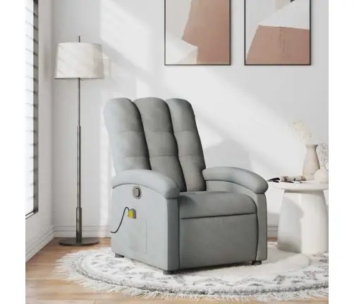 Masāžas Krēsls, Atgāžams, Gaiši Pelēks Audums Vidaxl