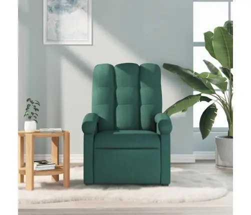 Masāžas Krēsls, Atgāžams, Tumši Zaļš Audums Vidaxl