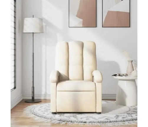 Masāžas Krēsls, Atgāžams, Krēmkrāsas Audums Vidaxl