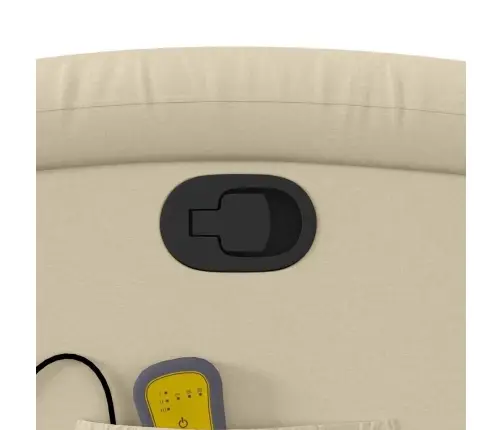 Masāžas Krēsls, Atgāžams, Krēmkrāsas Audums Vidaxl