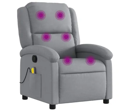 Masāžas Krēsls, Atgāžams, Gaiši Pelēks Audums Vidaxl Masāžas Krēsls, Atgāžams, Gaiši Pelēks Audums Vidaxl