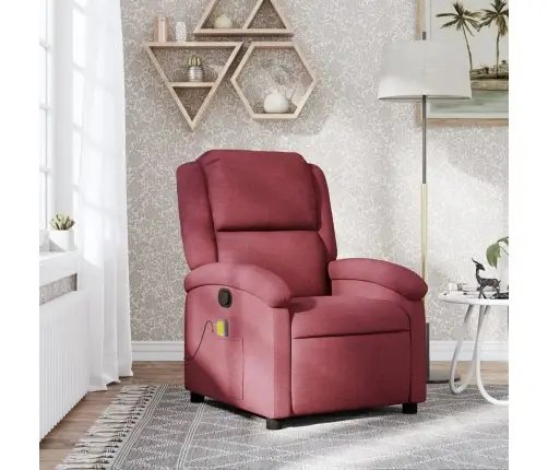Masāžas Krēsls, Atgāžams, Vīnsarkans Audums Vidaxl