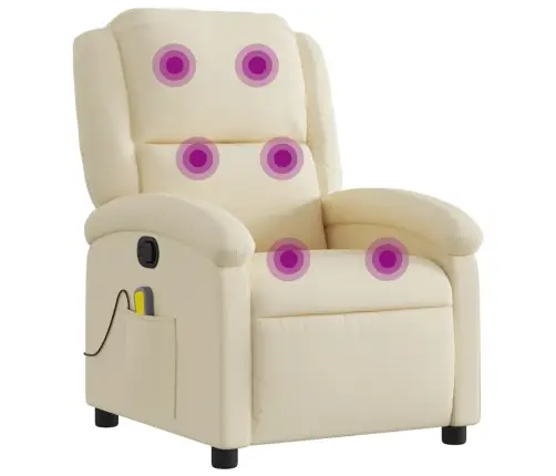 Masāžas Krēsls, Atgāžams, Krēmkrāsas Audums Vidaxl Masāžas Krēsls, Atgāžams, Krēmkrāsas Audums Vidaxl