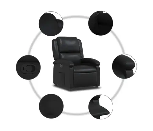 Atpūtas Krēsls, Atgāžams, Melna Mākslīgā Āda Vidaxl