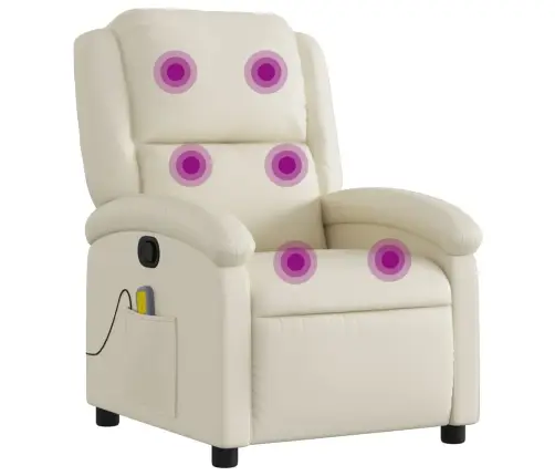 Masāžas Krēsls, Atgāžams, Krēmkrāsas Mākslīgā Āda Vidaxl