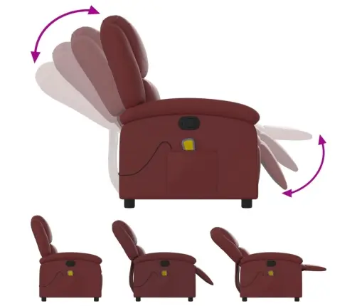 Masāžas Krēsls, Vīnsarkana Mākslīgā Āda Vidaxl Masāžas Krēsls, Vīnsarkana Mākslīgā Āda Vidaxl