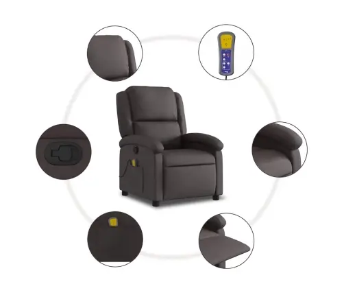 Masāžas Krēsls, Tumši Brūna Dabīgā Āda  Vidaxl Masāžas Krēsls, Tumši Brūna Dabīgā Āda  Vidaxl