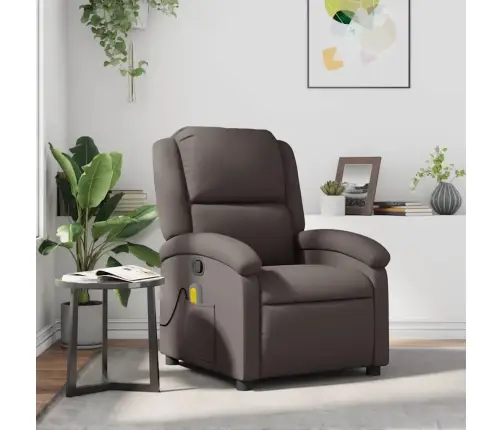 Masāžas Krēsls, Tumši Brūna Dabīgā Āda  Vidaxl Masāžas Krēsls, Tumši Brūna Dabīgā Āda  Vidaxl