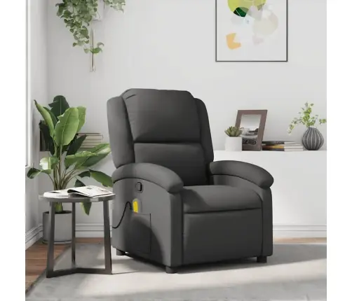 Masāžas Krēsls, Atgāžams, Pelēka Dabīgā Āda Vidaxl