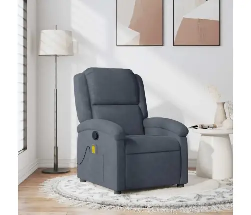 Masāžas Krēsls, Atgāžams, Tumši Pelēks Samts Vidaxl