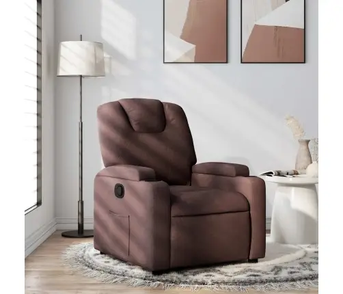 Atpūtas Krēsls, Atgāžams, Tumši Brūns Audums Vidaxl