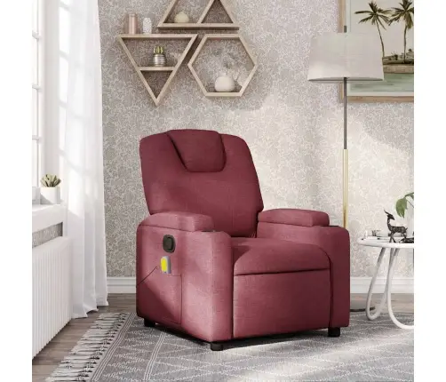 Masāžas Krēsls, Atgāžams, Vīnsarkans Audums Vidaxl