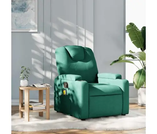 Masāžas Krēsls, Atgāžams, Tumši Zaļš Audums Vidaxl