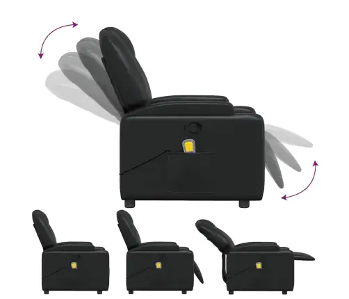 Masāžas Krēsls, Atgāžams, Melna Mākslīgā Āda Vidaxl